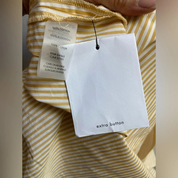 Calvin Klein striped cotton belted shirt dress Sz 14 - Picture 8 of 11